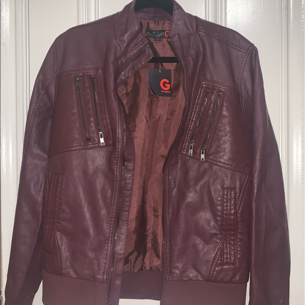 burgundy leather jacket